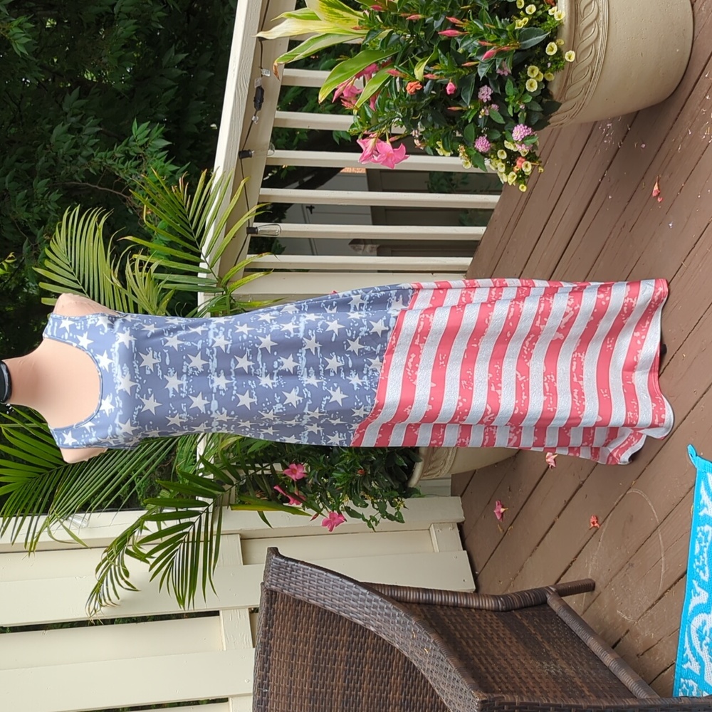 Stars and Stripes Maxi Dress EUC
